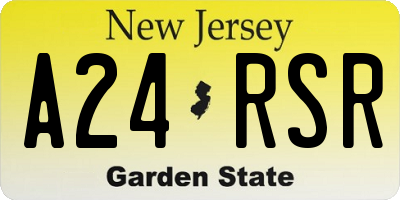 NJ license plate A24RSR