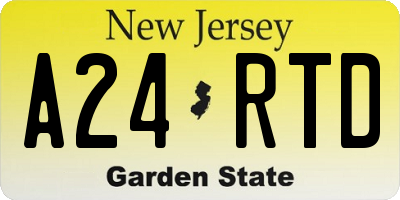 NJ license plate A24RTD