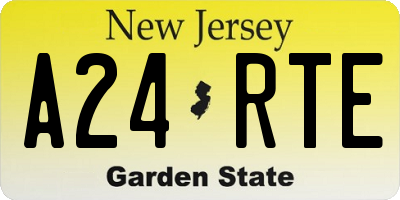 NJ license plate A24RTE