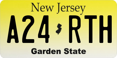 NJ license plate A24RTH