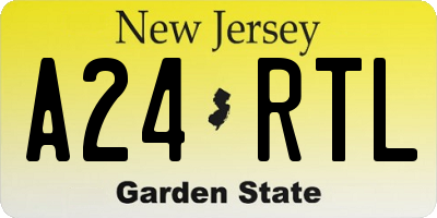 NJ license plate A24RTL