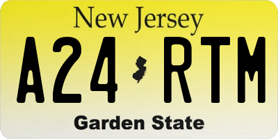 NJ license plate A24RTM