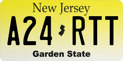 NJ license plate A24RTT