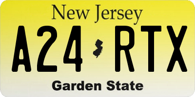NJ license plate A24RTX