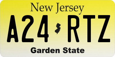 NJ license plate A24RTZ