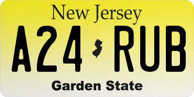 NJ license plate A24RUB