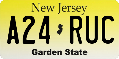 NJ license plate A24RUC