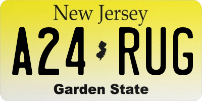 NJ license plate A24RUG