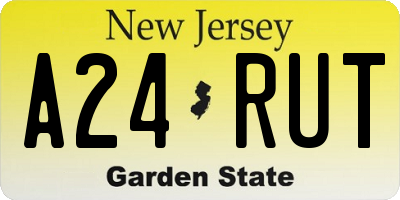 NJ license plate A24RUT