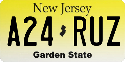 NJ license plate A24RUZ