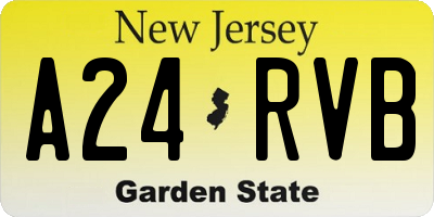 NJ license plate A24RVB