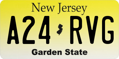 NJ license plate A24RVG