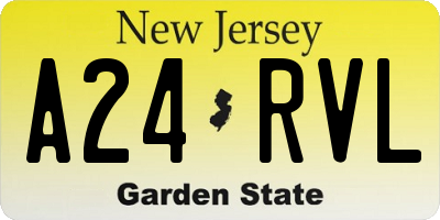 NJ license plate A24RVL