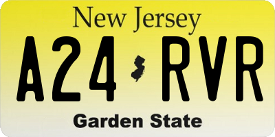 NJ license plate A24RVR