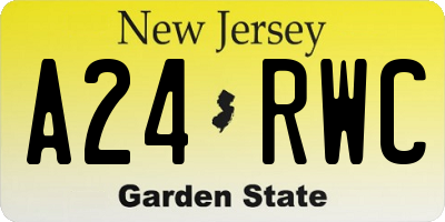 NJ license plate A24RWC