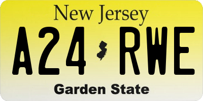 NJ license plate A24RWE