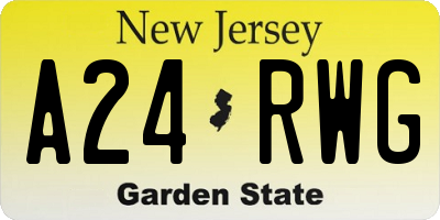NJ license plate A24RWG
