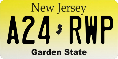 NJ license plate A24RWP