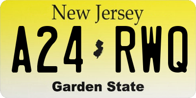 NJ license plate A24RWQ