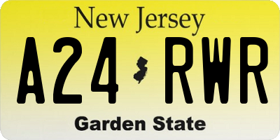 NJ license plate A24RWR