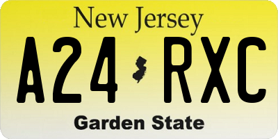 NJ license plate A24RXC