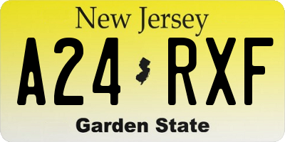 NJ license plate A24RXF