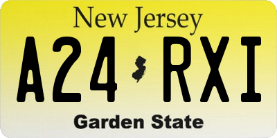 NJ license plate A24RXI