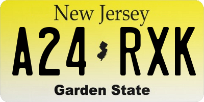 NJ license plate A24RXK