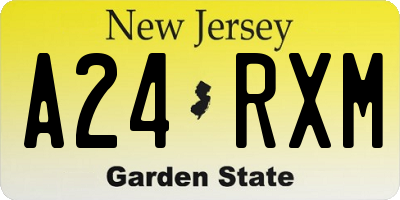 NJ license plate A24RXM