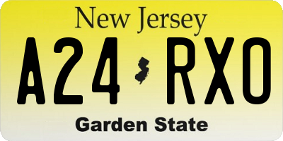 NJ license plate A24RXO