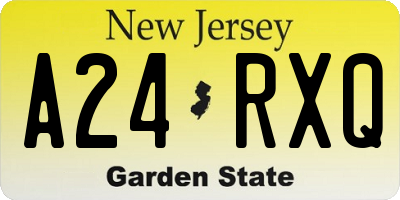 NJ license plate A24RXQ
