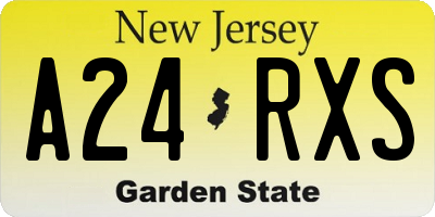 NJ license plate A24RXS