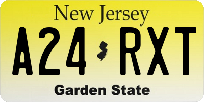 NJ license plate A24RXT