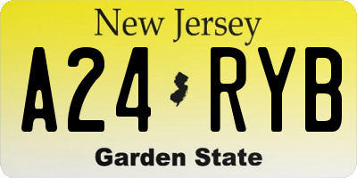 NJ license plate A24RYB