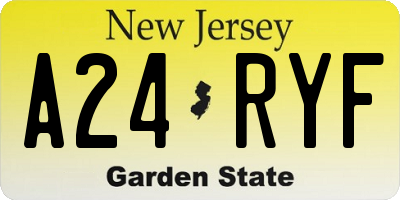 NJ license plate A24RYF
