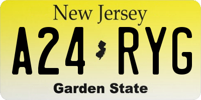 NJ license plate A24RYG