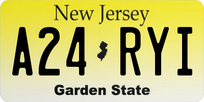 NJ license plate A24RYI
