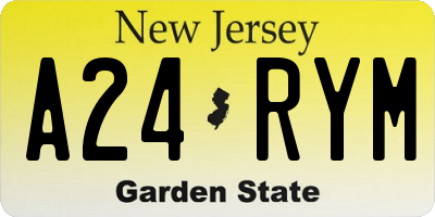 NJ license plate A24RYM
