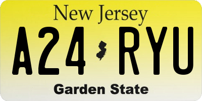NJ license plate A24RYU