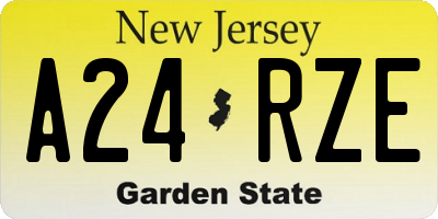 NJ license plate A24RZE