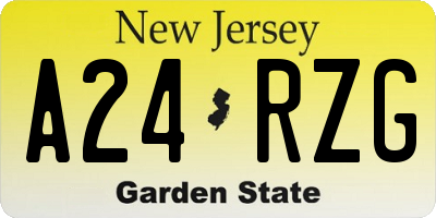 NJ license plate A24RZG