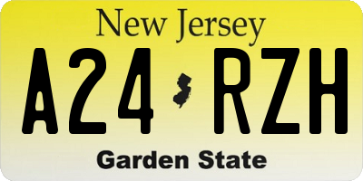 NJ license plate A24RZH