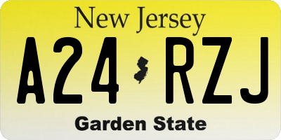 NJ license plate A24RZJ