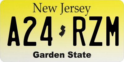 NJ license plate A24RZM