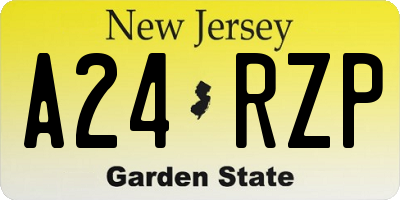 NJ license plate A24RZP