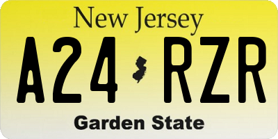 NJ license plate A24RZR
