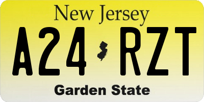NJ license plate A24RZT