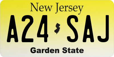 NJ license plate A24SAJ