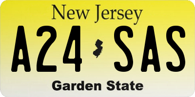 NJ license plate A24SAS
