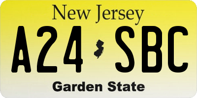 NJ license plate A24SBC